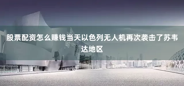 股票配资怎么赚钱当天以色列无人机再次袭击了苏韦达地区